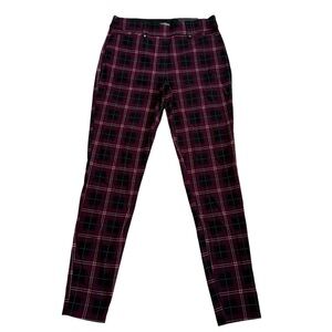 NWT Maurices Plaid Pull On Skinny Bengaline Mid Rise Stretch Waistband Pants S
